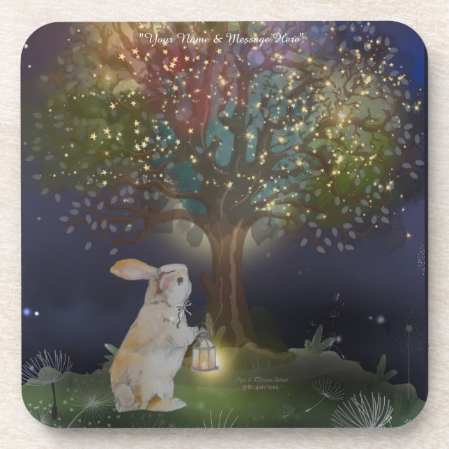 Boganhues "Pipa & Marlow" enchanted forest print Beverage Coaster (Front)
