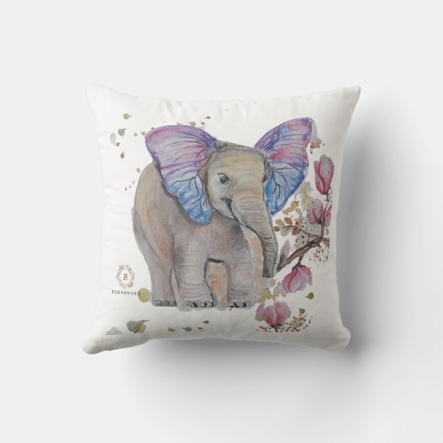 Boganhues Whimsical Art  Throw Pillow (Back)