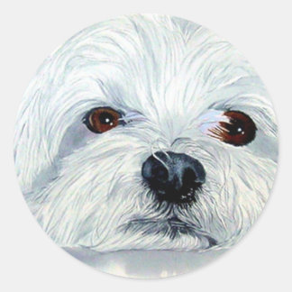 Bogart the Maltese Round Stickers