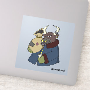 Bogdan the Bull Cartoon Enforcer Sticker