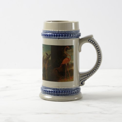 Bogdani Flamingo and Other Birds in a Landscape Beer Stein
