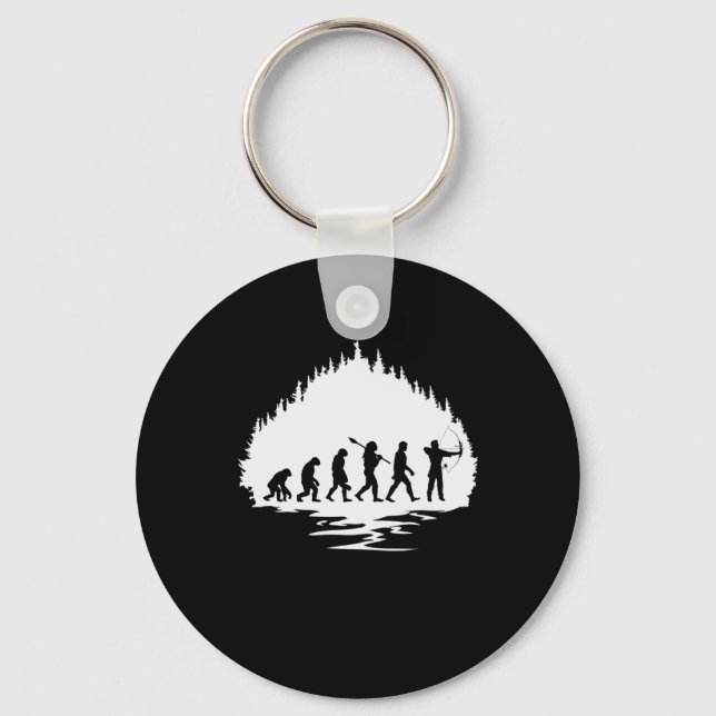 Bogenschießen Evolution Affe Mensch Bogenschütze Keychain (Front)