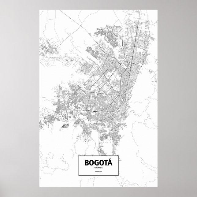 Bogota, Colombia (black on white) Poster (Front)