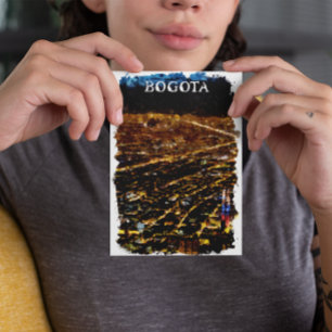 Bogota Colombia by Night City View Postcard