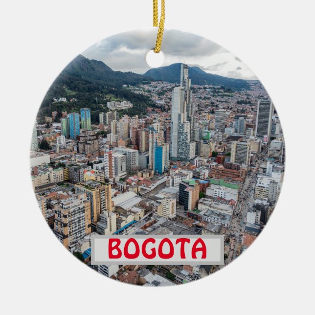Bogota Colombia Panoramic Christmas Ornament (Front)