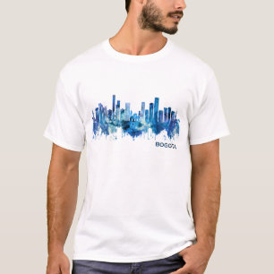 Bogota Colombia Skyline Blue T-Shirt