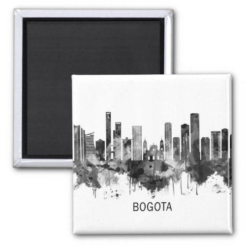 Bogota Colombia Skyline BW Magnet