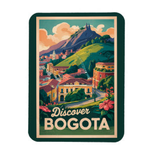 Bogota Colombia Travel Art Vintage Magnet