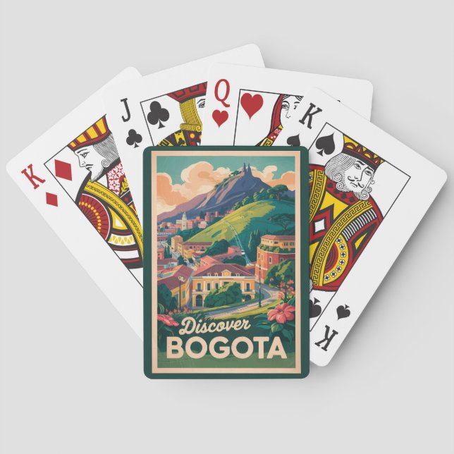 Bogota Colombia Travel Art Vintage Poker Cards (Back)