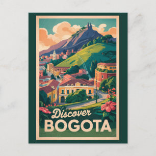 Bogota Colombia Travel Art Vintage Postcard