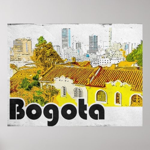 Bogota Colombia Vintage  Poster