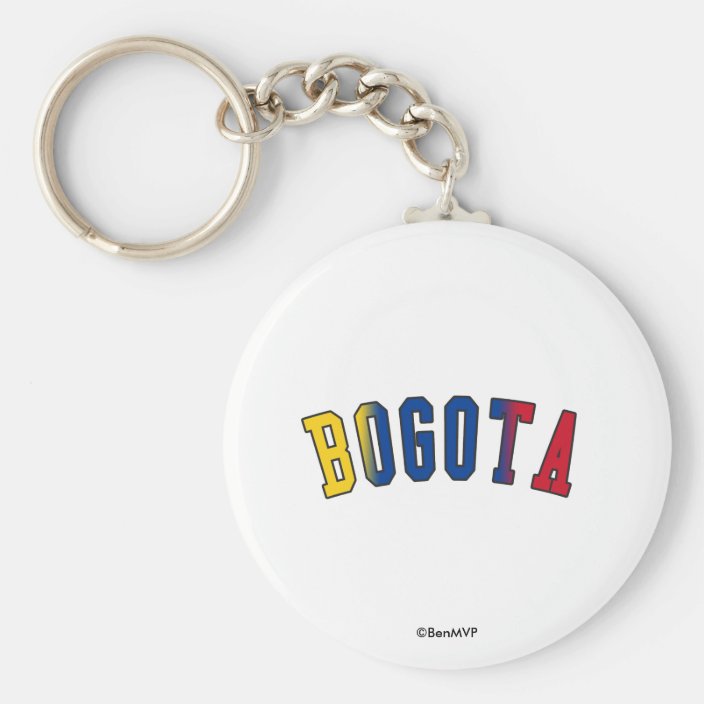 Bogota in Colombia National Flag Colors Key Chain