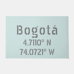 Bogotá Latitude and Longitude Coordinates Doormat