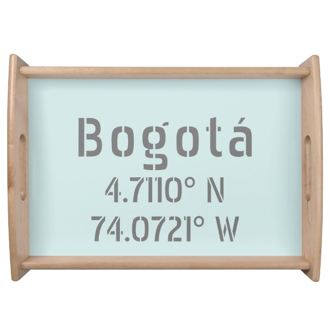 Bogotá Latitude and Longitude Coordinates  Serving Tray (Front)