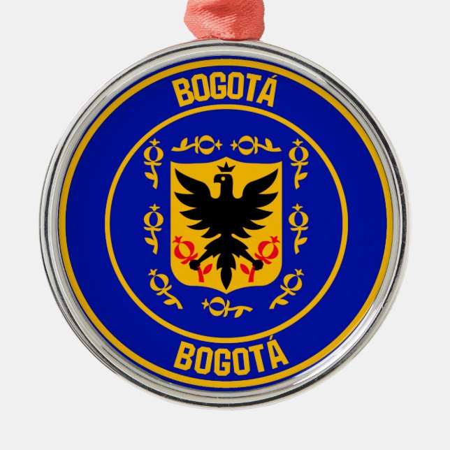 Bogotá Round Emblem Metal Ornament (Front)