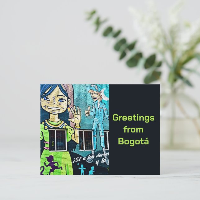 Bogotá Street Art  Postcard (Standing Front)