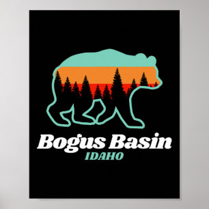Bogus Basin Idaho Skiing Snowboarding Bear Poster