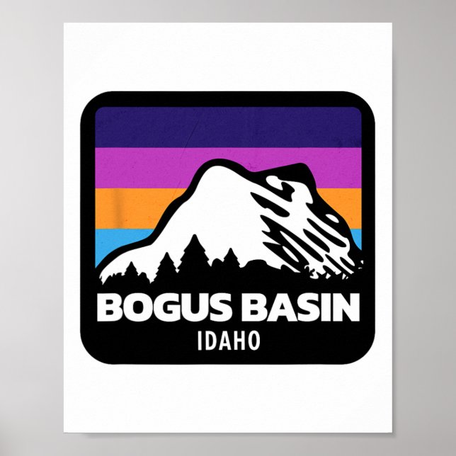 Bogus Basin Idaho Skiing Snowboarding Mountains Fa Poster (Front)