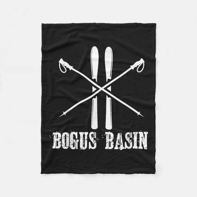 Bogus Basin Ski Skier Skiing Down Hill Alpine Nord Fleece Blanket (Front)