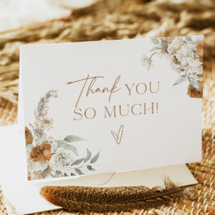 BOHEME Boho Earthy Terracotta Floral Thank You Card