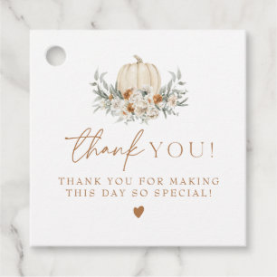 BOHEME Boho Fall Terracotta Floral Pumpkin Favor Tags
