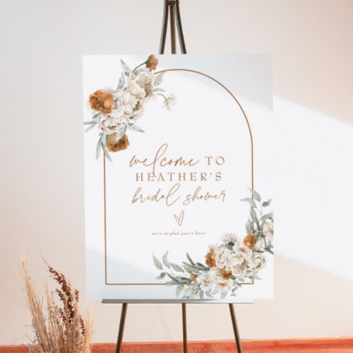 BOHEME Boho Terracotta Arch Bridal Shower Welcome Foam Board