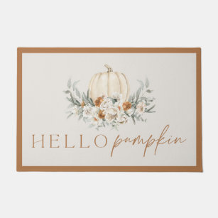 BOHEME Boho Terracotta Hello Pumpkin Fall Autumn Doormat