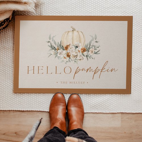 BOHEME Boho Terracotta Hello Pumpkin Fall Autumn Doormat