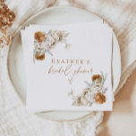 BOHEME Terracotta Floral Bohemian Bridal Shower Napkins<br><div class="desc">This bridal shower paper napkin features a bohemian arch with earthy terracotta florals. This napkin is perfect for your fall or boho inspired bridal event. Pair with anything in the BOHEME collection for a cohesive look.</div>