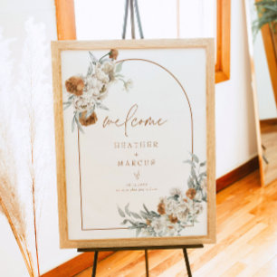 BOHEME Terracotta Floral Boho Baby Shower Welcome Poster