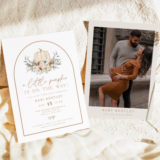 BOHEME Terracotta Floral Pumpkin Baby Shower Invitation (Creator Uploaded)