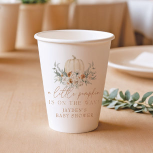 BOHEME Terracotta Floral Pumpkin Baby Shower Paper Cups