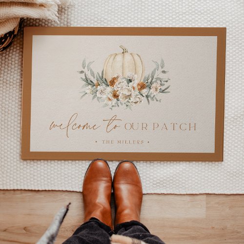 BOHEME Terracotta Welcome to Our Patch Pumpkin Doormat