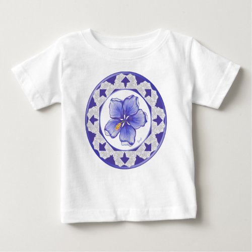 Bohemia blue Hibiscus Baby T_Shirt
