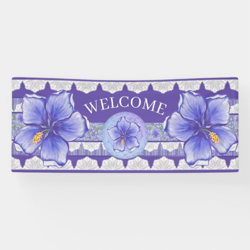 Bohemia blue Hibiscus Banner