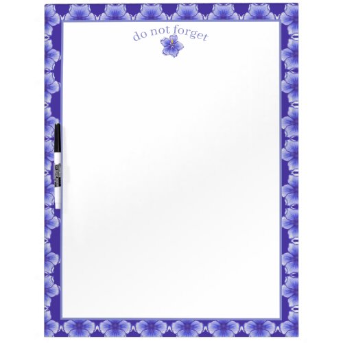 Bohemia blue Hibiscus Dry Erase Board