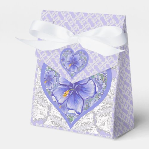 Bohemia blue Hibiscus Favor Boxes