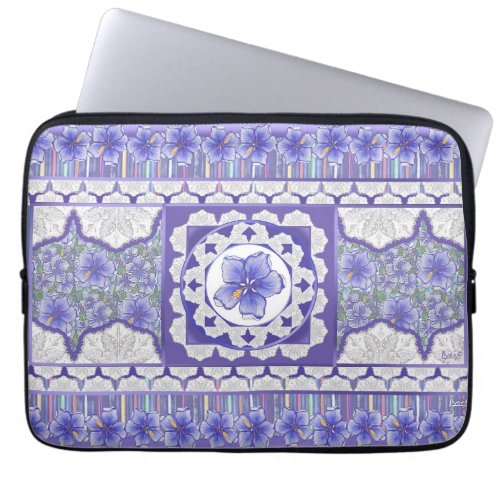 Bohemia blue Hibiscus Laptop Sleeve