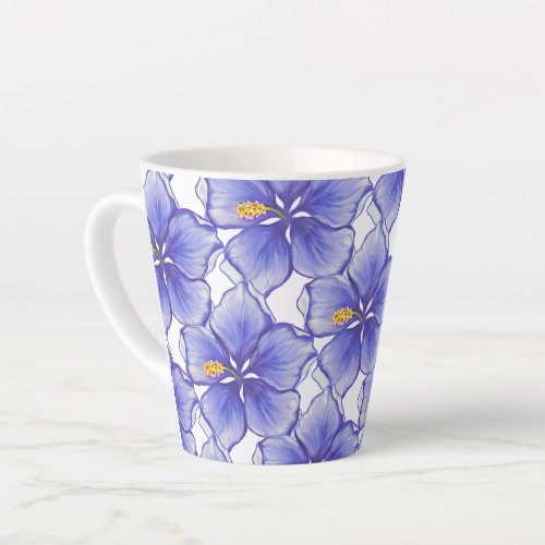 Bohemia blue Hibiscus Latte Mug