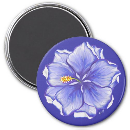 Bohemia blue Hibiscus Magnet
