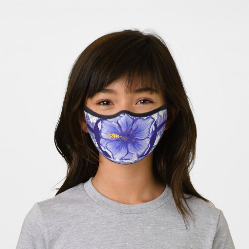 Bohemia blue Hibiscus Premium Face Mask