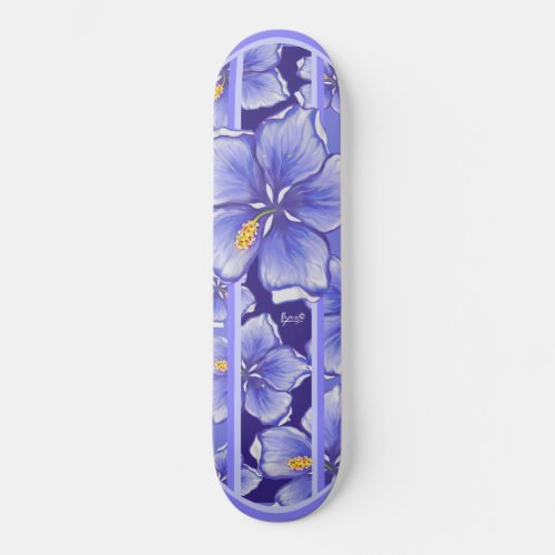 Bohemia blue Hibiscus Skateboard