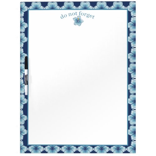 Bohemia turquoise Hibiscus Dry Erase Board