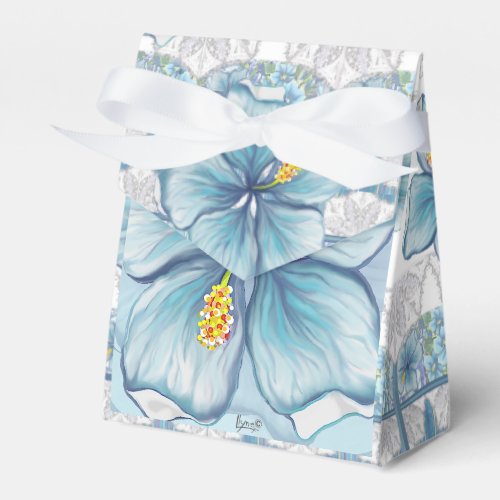 Bohemia turquoise Hibiscus Favor Boxes