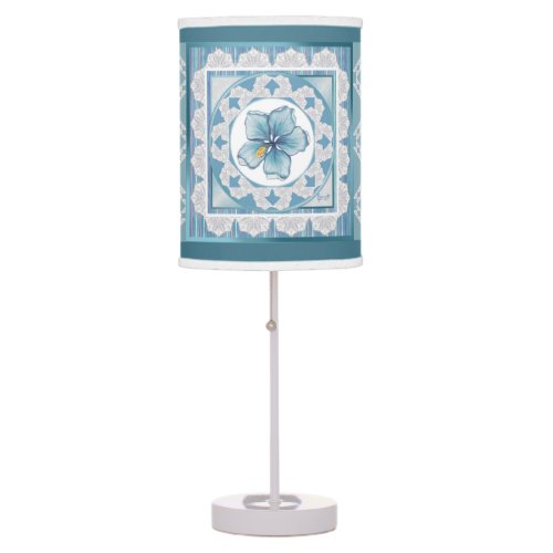 Bohemia turquoise Hibiscus Table Lamp