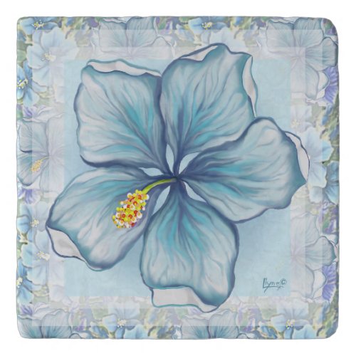 Bohemia turquoise Hibiscus Trivet