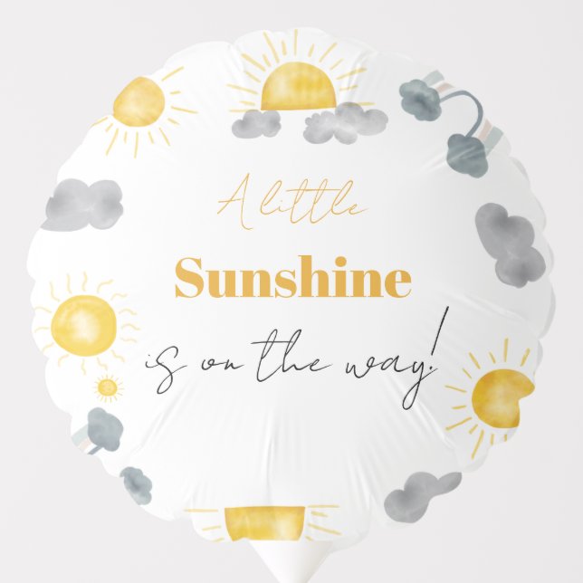 Bohemian a little sunshine is the way baby shower balloon (Front)