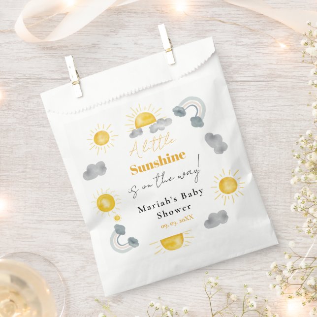 Bohemian a little sunshine is the way baby shower favor bag (Clipped)