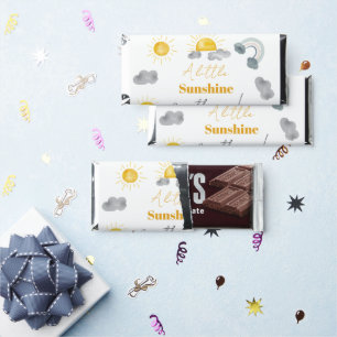 Bohemian a little sunshine is the way baby shower hershey bar favors