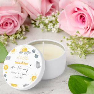 Bohemian a little sunshine is the way baby shower mini candle favors